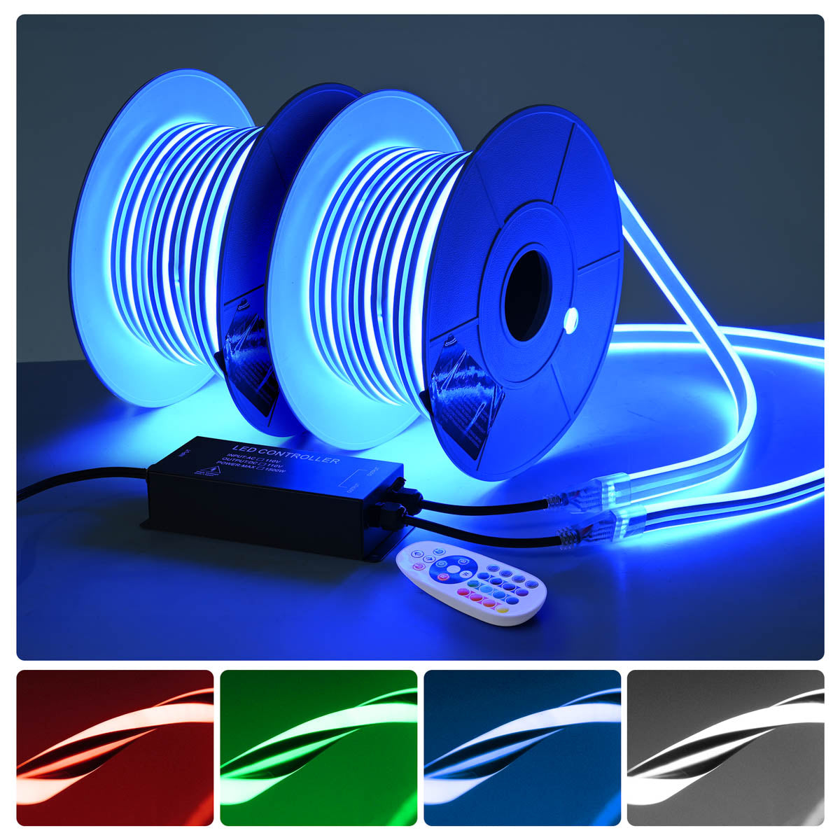 Yescom BiLume RGBW Neon Rope Light App & RF Control 120V Outdoor IP65